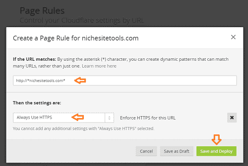 Cloudflare Create Page Rule